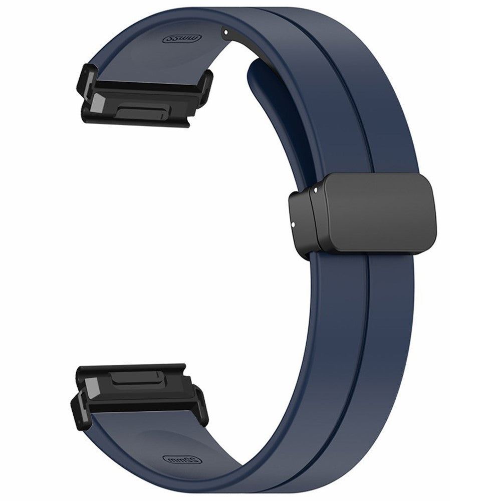 Garmin Fenix 7 / 6 / 5 22mm Wrist Strap Flexible Silicone Watch Band with Magnetic Buckle - Midnight Blue#serie_10