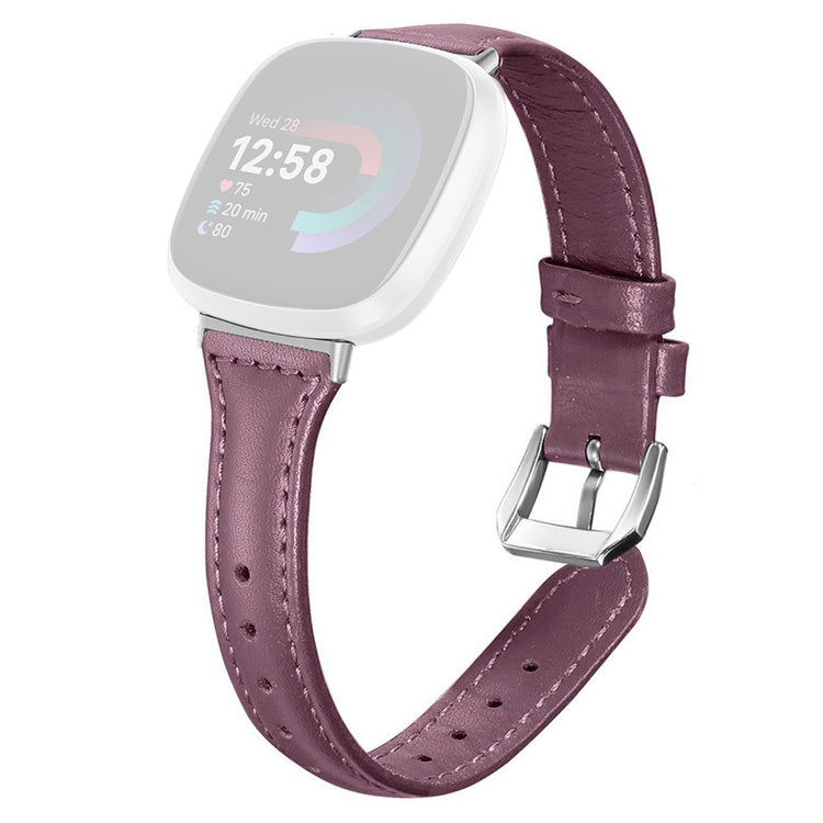 Fitbit Versa 3 / Fitbit Versa 4 Genuine Leather Universel Strap - Red#serie_12