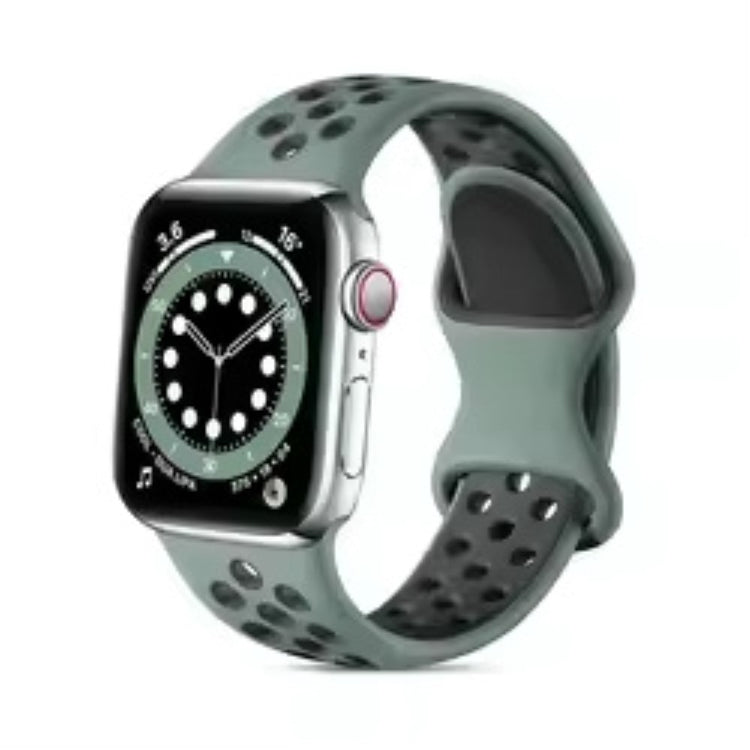 Apple Watch Series 49mm - 45mm - 44mm - 42mm4mm / 3 2 1 42 Silicone Watch Strap - Light Blue+Black#serie_3