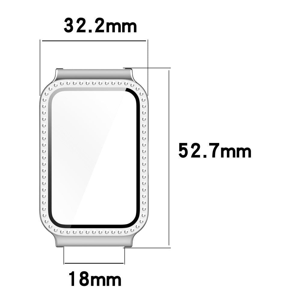 Samsung Galaxy Fit3 Magnetic Watch Strap Frame Case Tempered Glass Screen Film - Black Black#serie_5