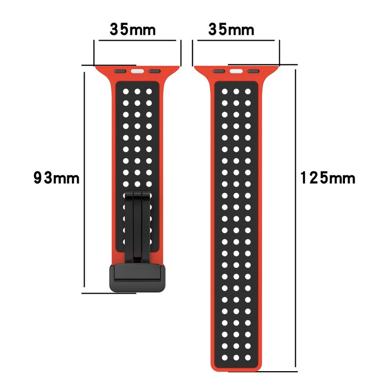 Apple Watch Series 49mm - 45mm - 44mm - 42mm Silicone Watch Band Dual Color - Red+Black#serie_1