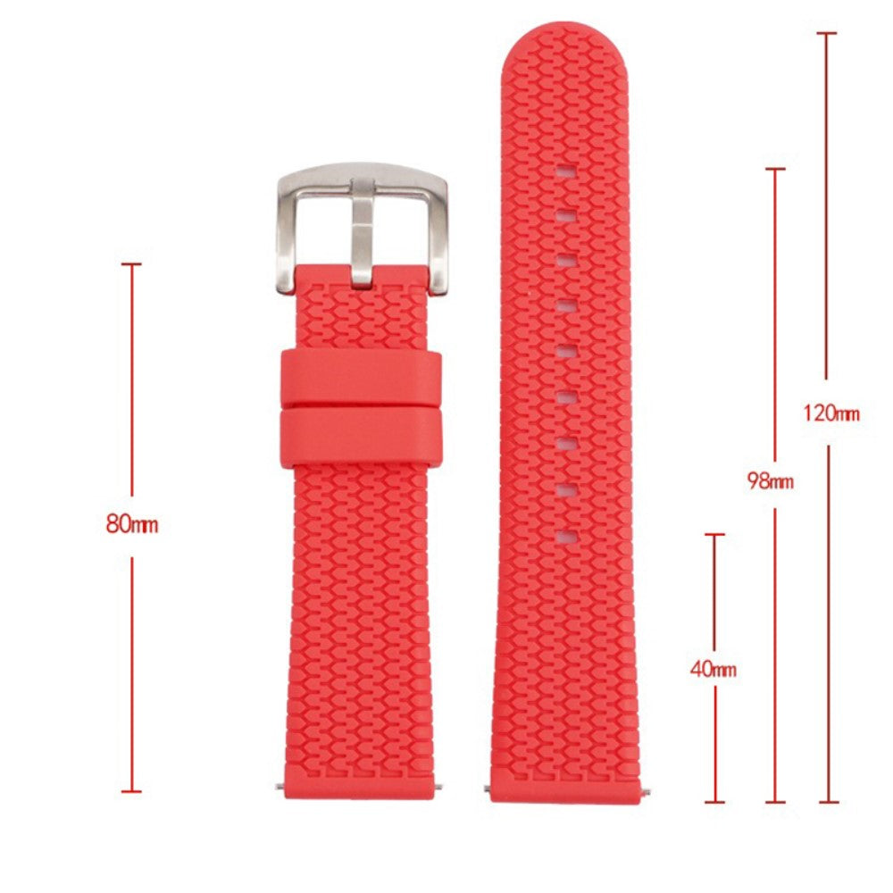 Huawei Watch GT 4 46mm / 4 Pro / 4 41mm Rubber Watchband 22mm Replacement Strap - Red+Silver#serie_1