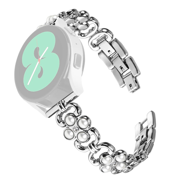 Watch Strap Huami Amazfit GTS Pearl Decor Four Leaf Clover Stainless Steel band  - Silver#serie_3