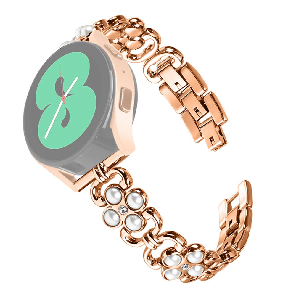 Samsung Gear Sport / S2 Classic Wristbandstainless Steel Pearl Four Leaf Clover Decor Watch Strap - Rose Gold#serie_1