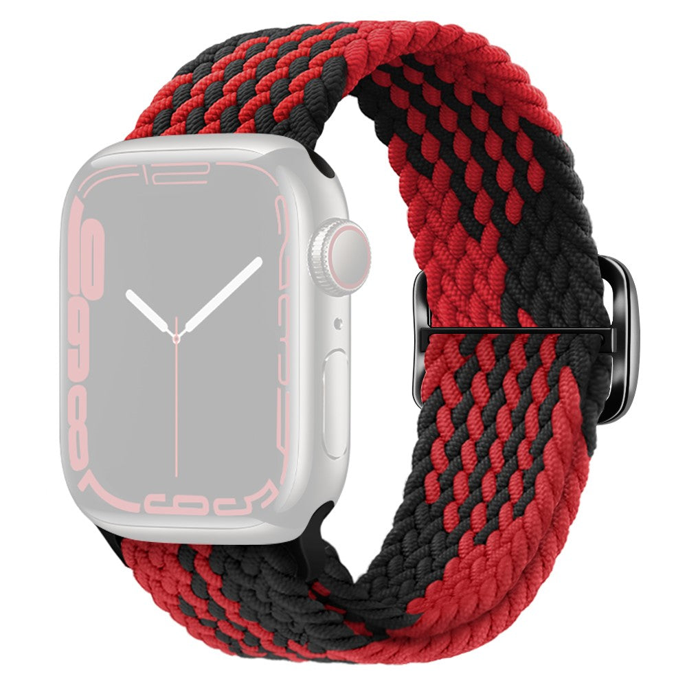 Apple Watch Series 9 8 7 41mm / 6 5 4 SE (2022) SE (2023) SE 40mm / 3 2 1 38mm Watch band Braided Nylon Strap - Z-shape Black+Red#serie_3