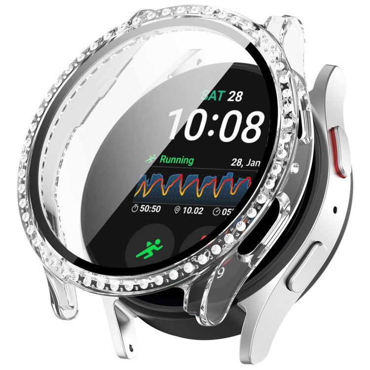 Samsung Galaxy Watch7 44mm Case Hard Bump Resistant Full Protective Watch Cover with Tempered Glass Film - Transparent#serie_1