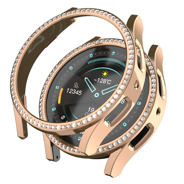 Samsung Galaxy Watch7 40mm Bump Resistant Watch Case Rhinestone Decor Hollow-Out Cover - Rose Gold#serie_4