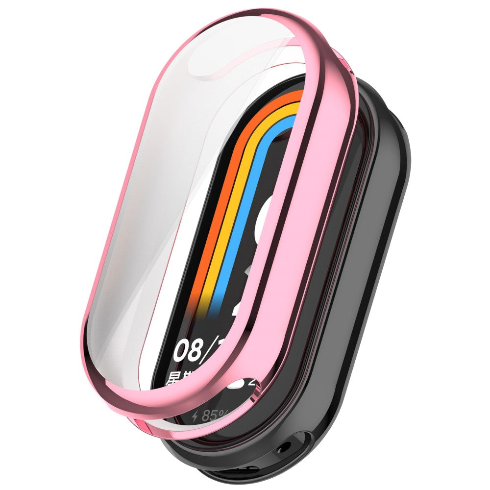 Xiaomi Smart Band 8 / Mi Band 9 / 9 NFC Electroplating Full Protection Cover Flexible Watch Frame Case - Pink#serie_3