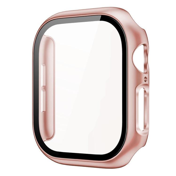 Apple Watch Series 10 46mm Protective Case All-Around Hard Bump Resistant Watch Cover with Tempered Glass Film - Rose Gold#serie_23