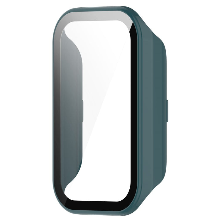 Super Godt Universal Cover med Skærmbeskytter i Silikone og Glas passer til Xiaomi Smart Band 8 Active / Xiaomi Redmi Band 2 - Grøn#serie_3