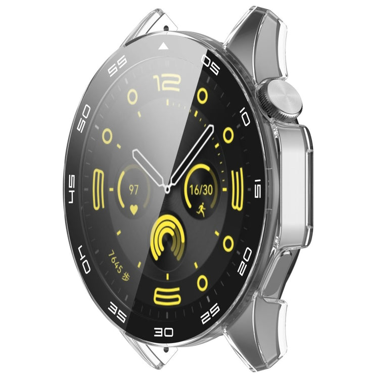 Huawei Watch GT 4 46mm Watch Case Tempered Glass Screen Protector Frame Cover with Dial Plate - Silver - Gennemsigtig#serie_3