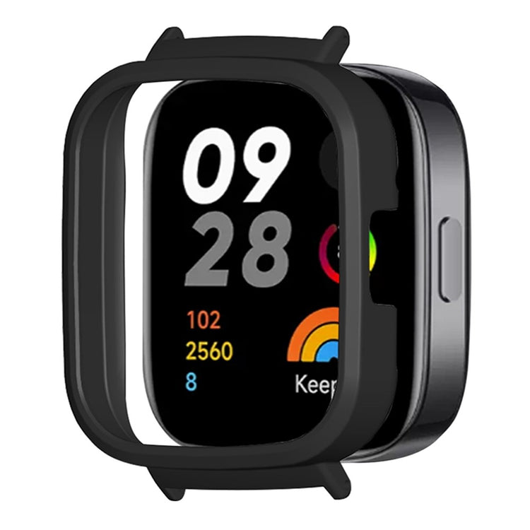 Rigtigt Fint Silikone Cover passer til Xiaomi Redmi Watch 3 - Sort#serie_1