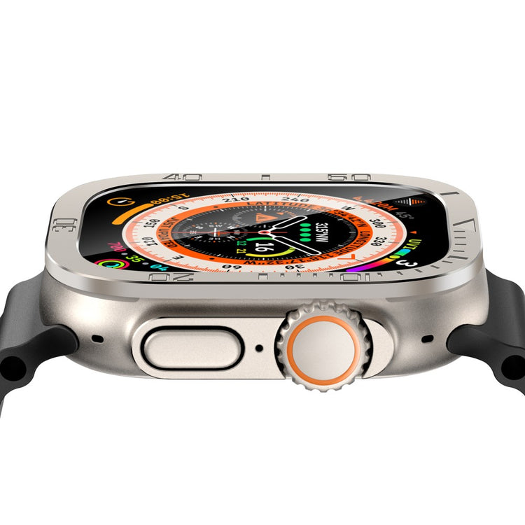 Fint Universal Cover med Skærmbeskytter i Glas passer til Apple Watch Ultra / Apple Watch Ultra 2 - Sølv#serie_3