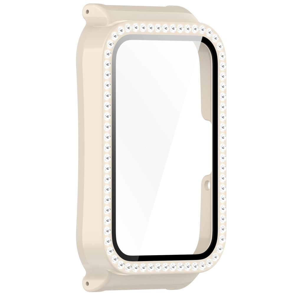 Mega Fashionable Samsung Galaxy Fit 3 Cover with Screen Protector in Rhinestone and Glass - White#serie_4