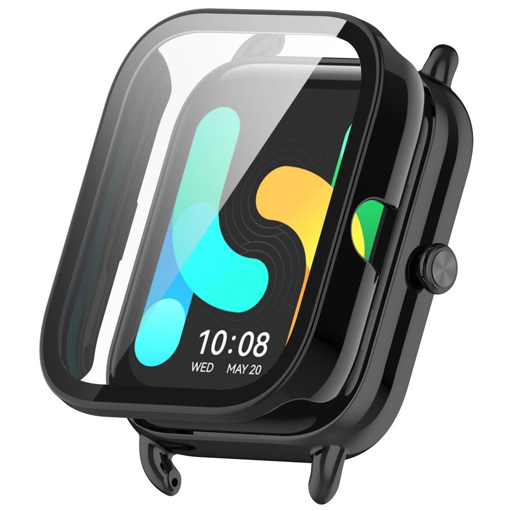 Haylou GST Lite(LS13) / (LS09B) bump resistant Case Protective Watch Cover with Tempered Glass Screen Protector - Black#serie_1