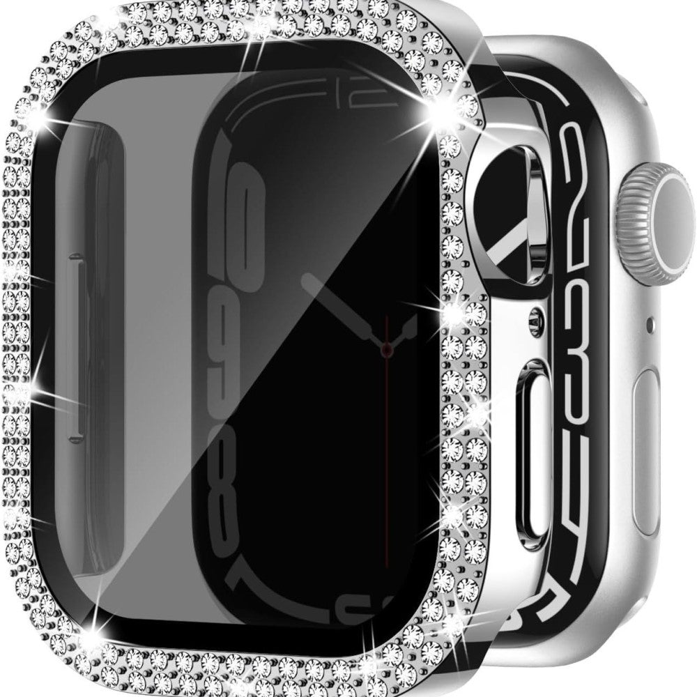 Mega Good Apple Smartwatch Universel Cover with Screen Protector in Rhinestone and Glass - Pink#serie_2