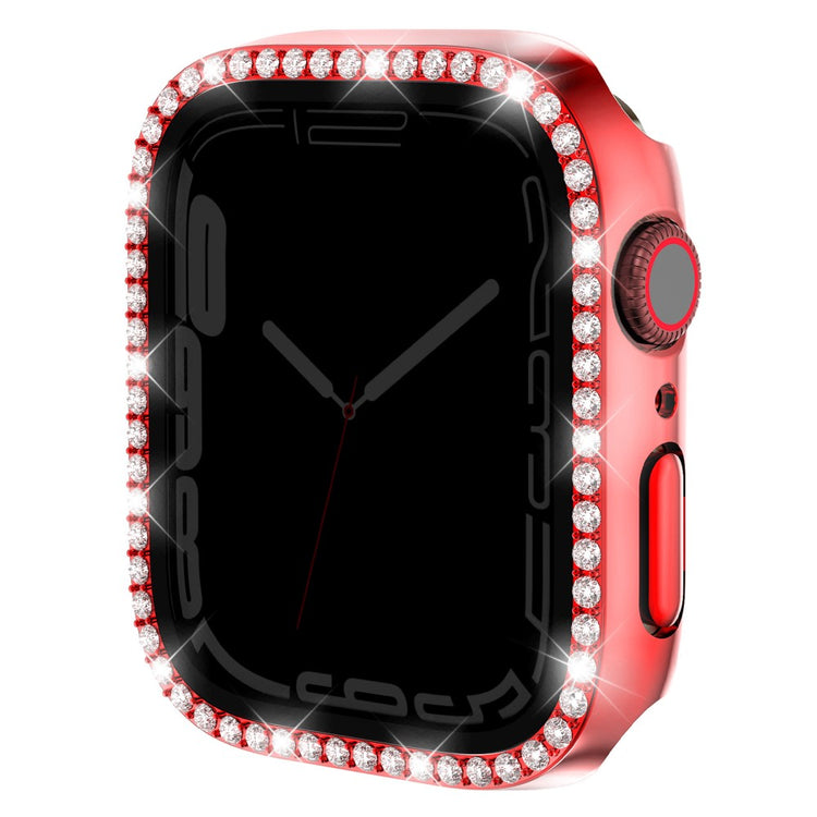 Mega Good Apple Smartwatch Universel Cover with Screen Protector in Rhinestone and Glass - Red#serie_4