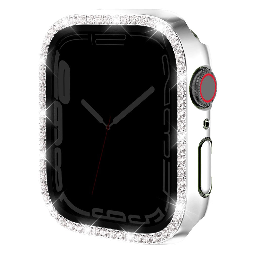 Mega Good Apple Smartwatch Universel Cover with Screen Protector in Rhinestone and Glass - Silver#serie_10