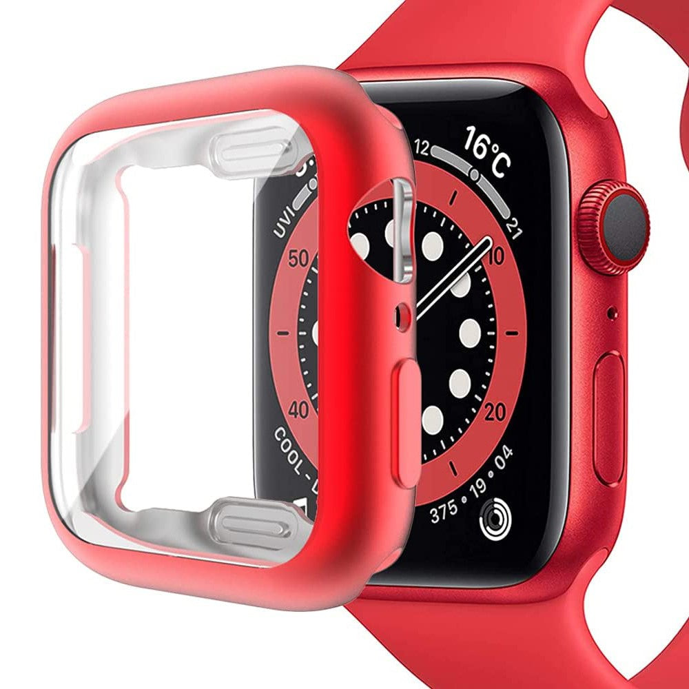 Apple Watch SE (2022) / SE / 6 / 5 / 4 40mm Case Cover Electroplated Soft flexible Case with Screen Protector - Red#serie_3