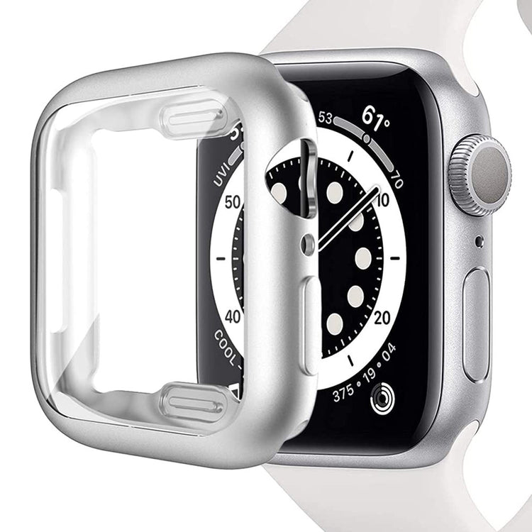 Apple Watch SE (2022) / SE / 6 / 5 / 4 44mm Soft flexible Case Electroplating Watch Case Cover with Screen Protector - Silver#serie_7