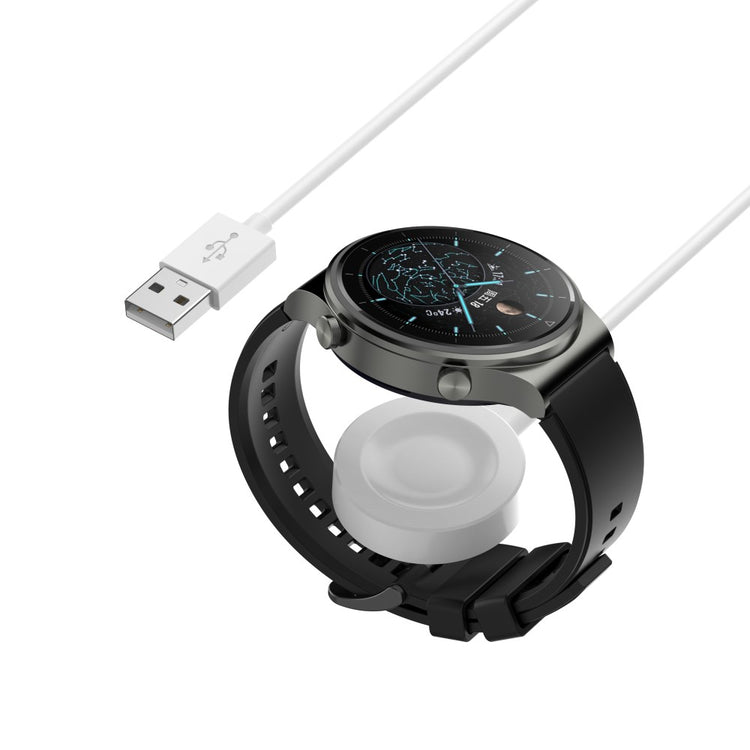 1m Silikone Magnetisk Ladestation passer til Smartwatch - Hvid#serie_2