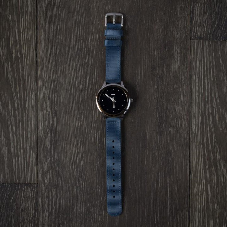 Super kønt Pebble Time Steel Nylon Rem - Blå#serie_d005