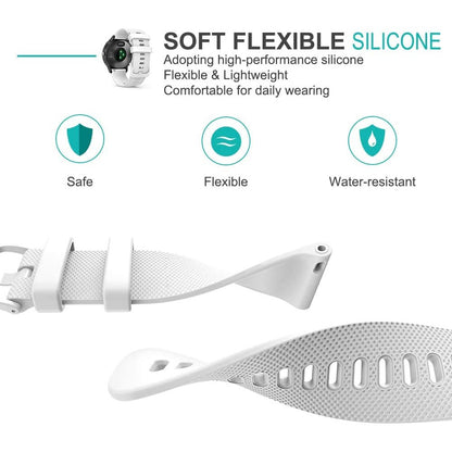 Rigtigt Slidstærk Silikone Universal Rem passer til Smartwatch - Sølv#serie_5