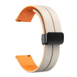 22mm Universal dual color silicone strap with black buckle - Starlight / Orange