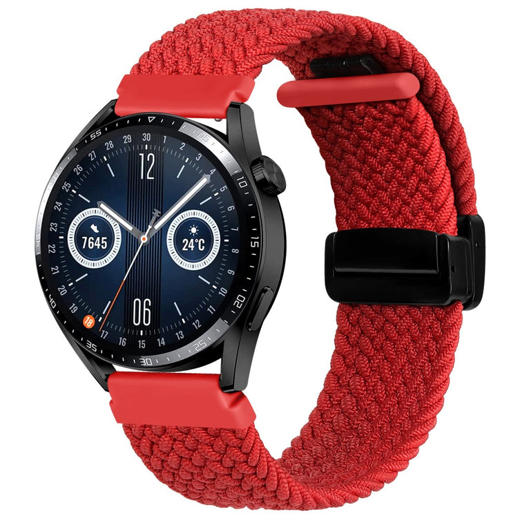 Super Pænt Nylon Universal Rem passer til Smartwatch - Rød#serie_4