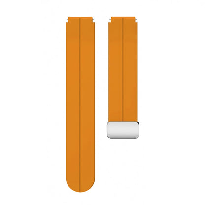 18mm Universal silicone strap with silver buckle - Yellow#serie_5