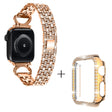 Apple Watch Ultra rhinestone décor 5-bead metal strap with cover