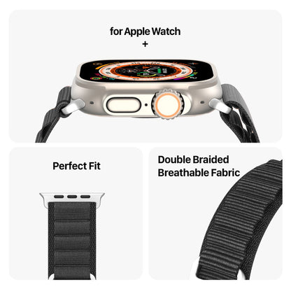 Vildt Fed Metal Og Nylon Universal Rem passer til Apple Smartwatch - Sort#serie_1