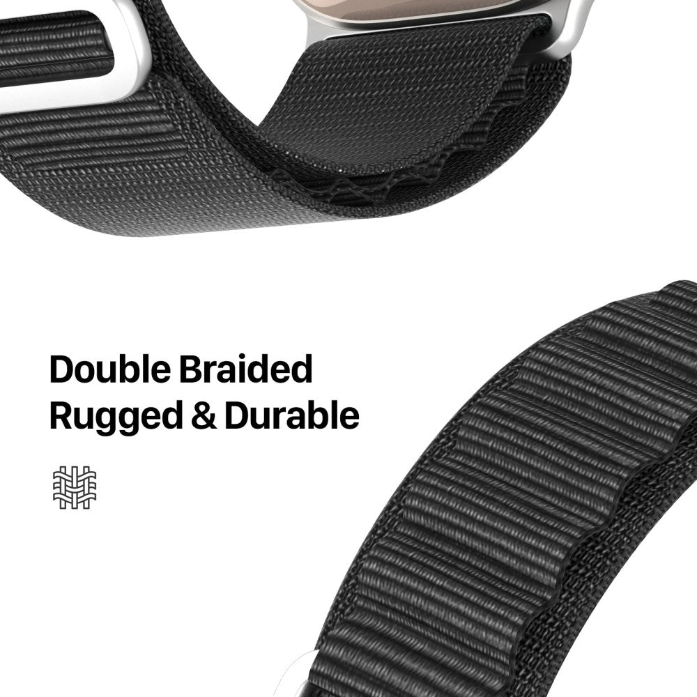 Vildt Fed Metal Og Nylon Universal Rem passer til Apple Smartwatch - Sort#serie_1