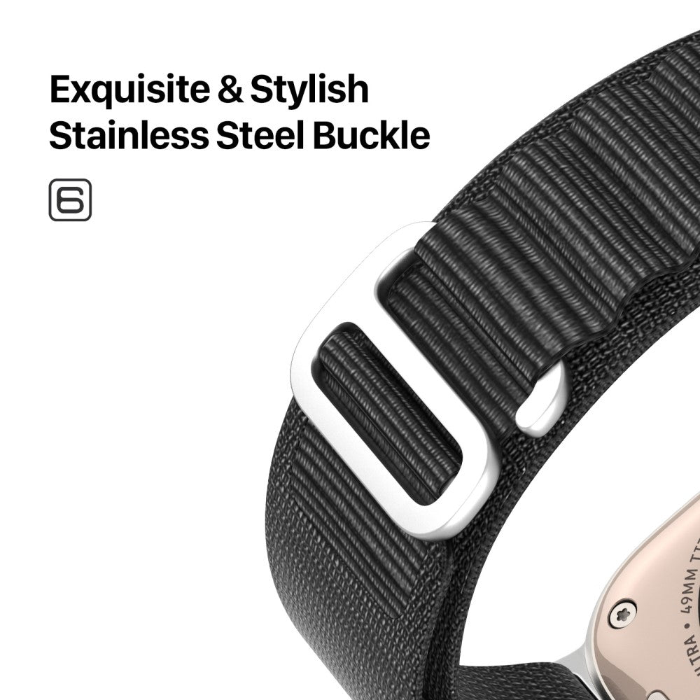 Vildt Fed Metal Og Nylon Universal Rem passer til Apple Smartwatch - Sort#serie_1