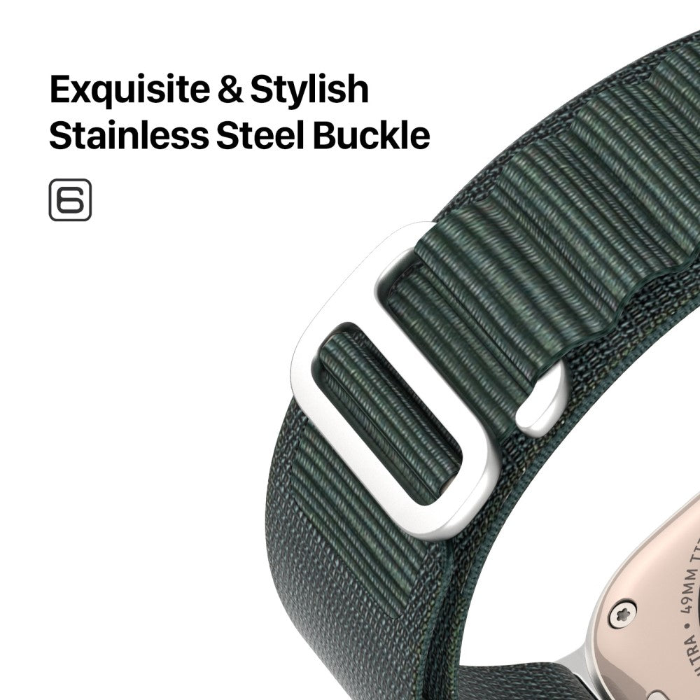 Vildt Fed Metal Og Nylon Universal Rem passer til Apple Smartwatch - Grøn#serie_2