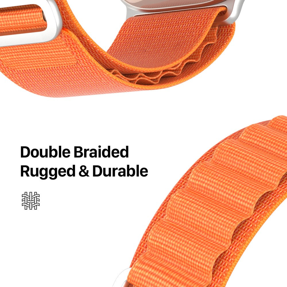 Vildt Fed Metal Og Nylon Universal Rem passer til Apple Smartwatch - Orange#serie_3