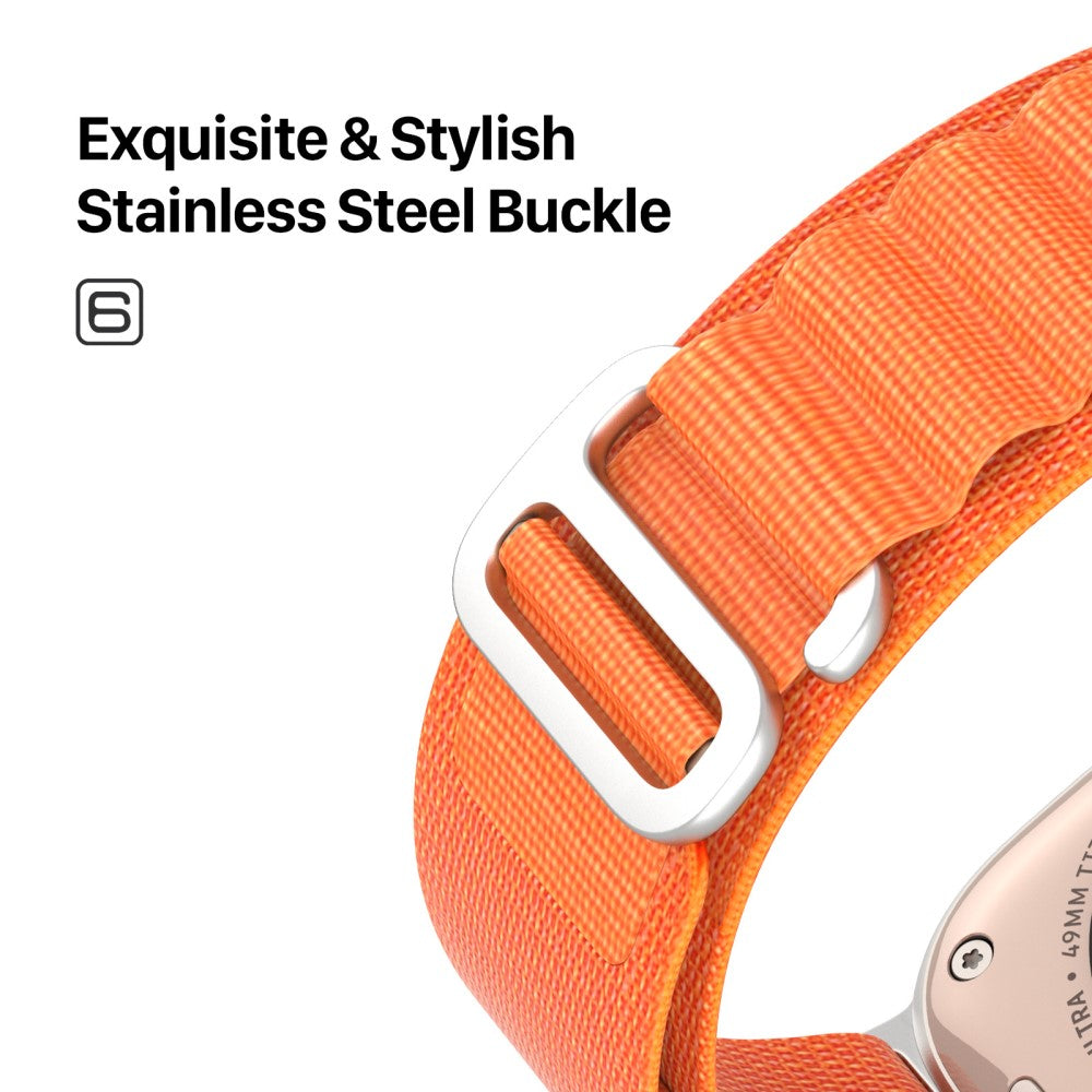 Vildt Fed Metal Og Nylon Universal Rem passer til Apple Smartwatch - Orange#serie_3