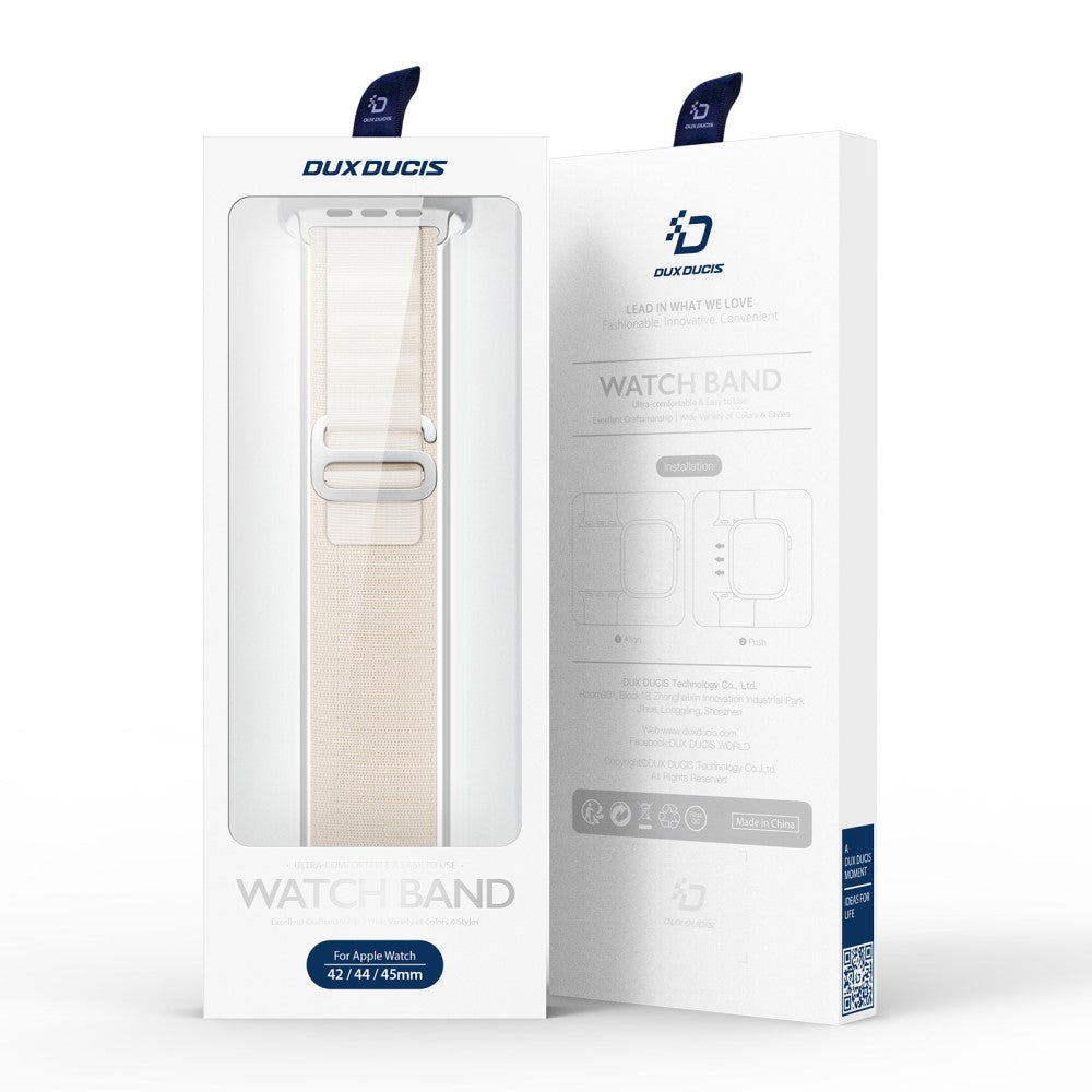 Vildt Fed Metal Og Nylon Universal Rem passer til Apple Smartwatch - Hvid#serie_4