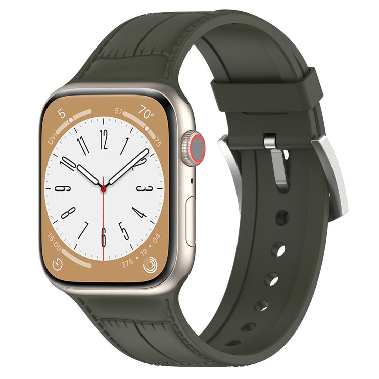 Meget Smuk Metal Og Silikone Universal Rem passer til Apple Smartwatch - Grøn#serie_10