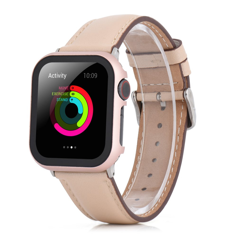 Flot Universal Cover med Skærmbeskytter i Metal og Hærdet Glas passer til Apple Watch Series 8 (45mm) / Apple Watch Series 7 45mm - Pink#serie_4