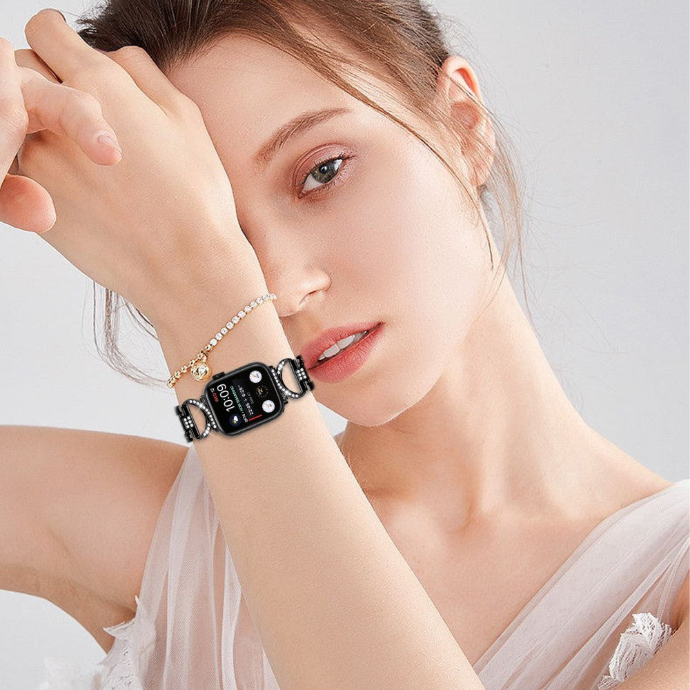 Metal Cover passer til Apple Watch Series 8 (45mm) / Apple Watch Series 7 45mm - Sort#serie_1