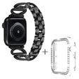 Apple Watch Series 8 (45mm) X-Shape rhinestone décor metal strap with clear cover