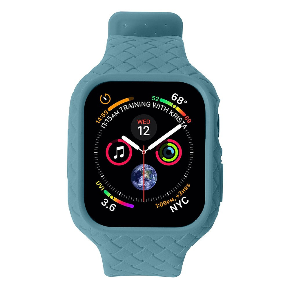 Metal Og Silikone Universal Rem passer til Apple Watch Series 8 (45mm) / Apple Watch Series 7 45mm - Blå#serie_1