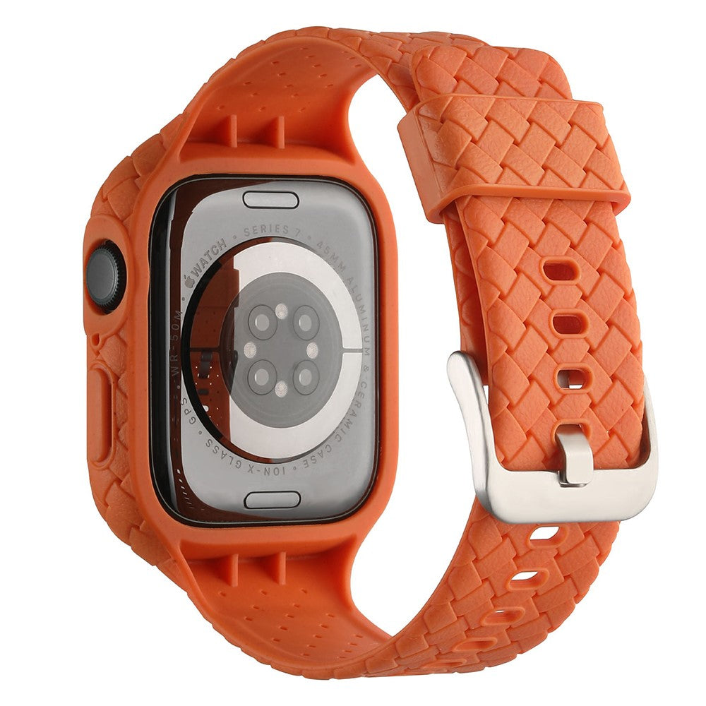 Metal Og Silikone Universal Rem passer til Apple Watch Series 8 (45mm) / Apple Watch Series 7 45mm - Orange#serie_2