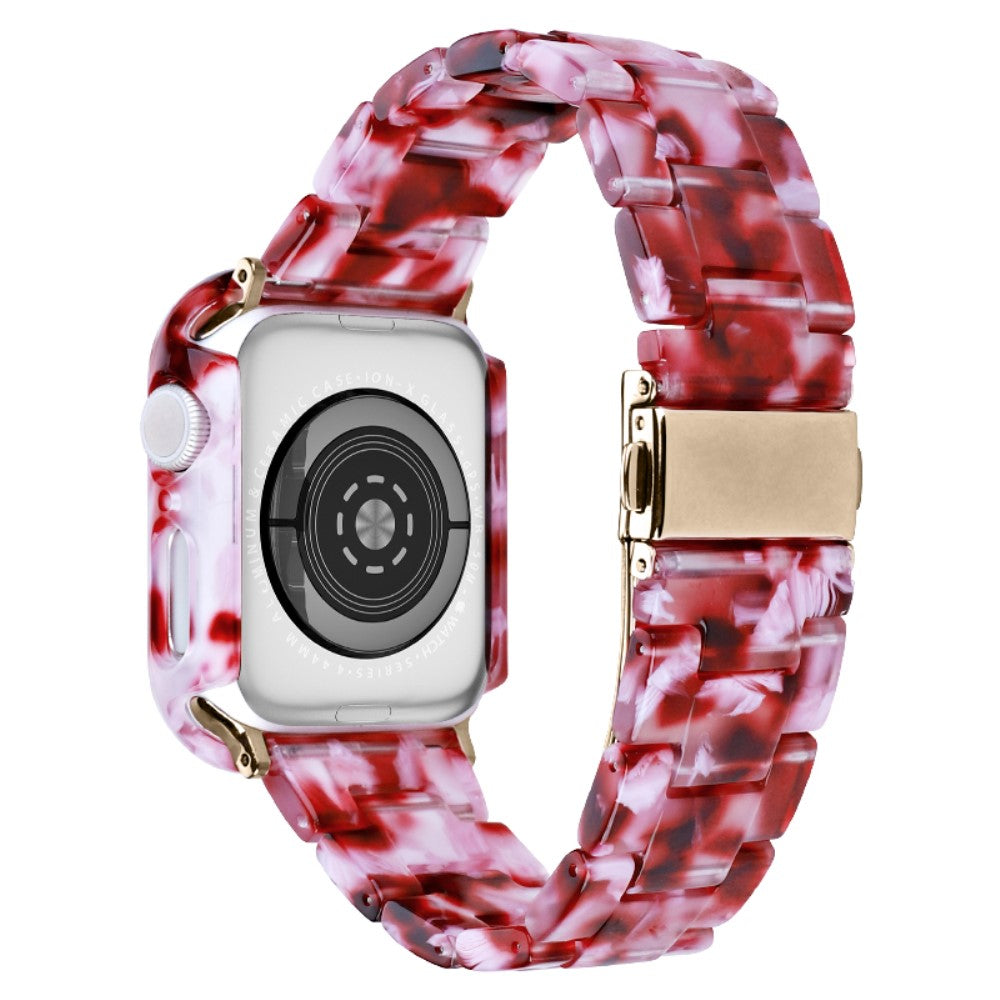 Metal Og Plastik Universal Rem passer til Apple Watch Series 8 (45mm) / Apple Watch Series 7 45mm - Rød#serie_10