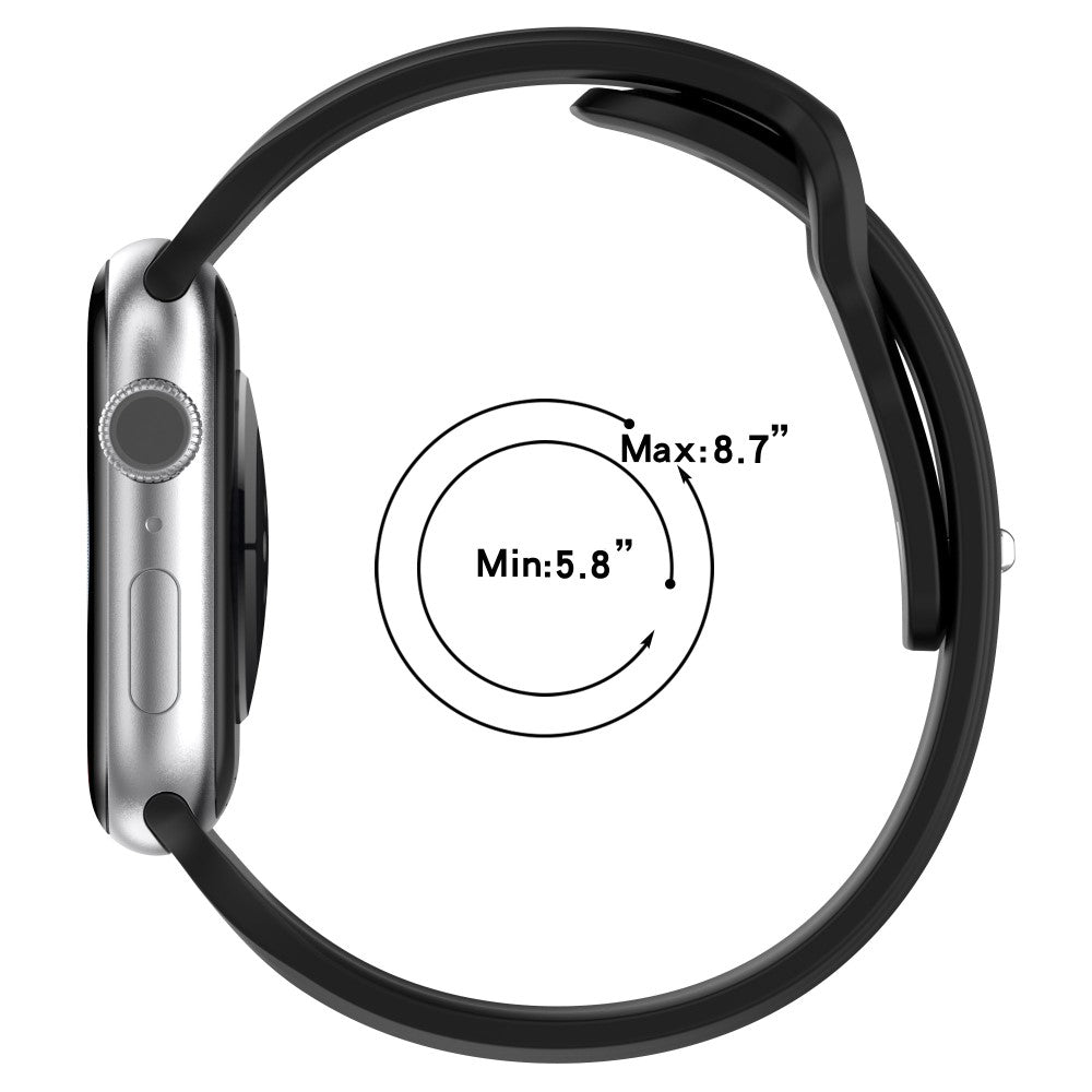 Mega Fantastisk Silikone Universal Rem passer til Apple Smartwatch - Sort#serie_1