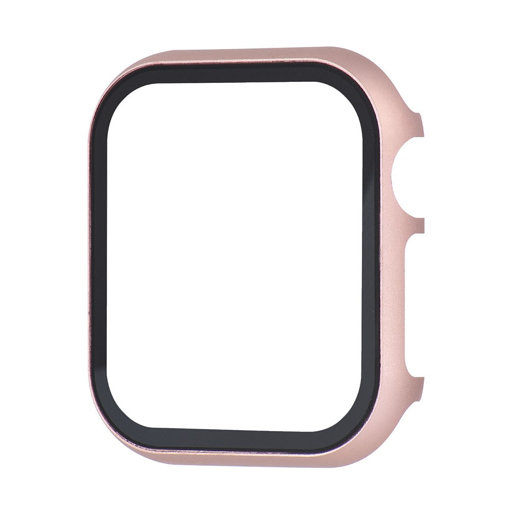 Super Fed Universal Cover med Skærmbeskytter i Metal og Hærdet Glas passer til Apple Smartwatch - Pink#serie_4