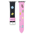 Apple Watch Series 9 45mm / Ultra 2 cute words nylon strap - Black / Pink