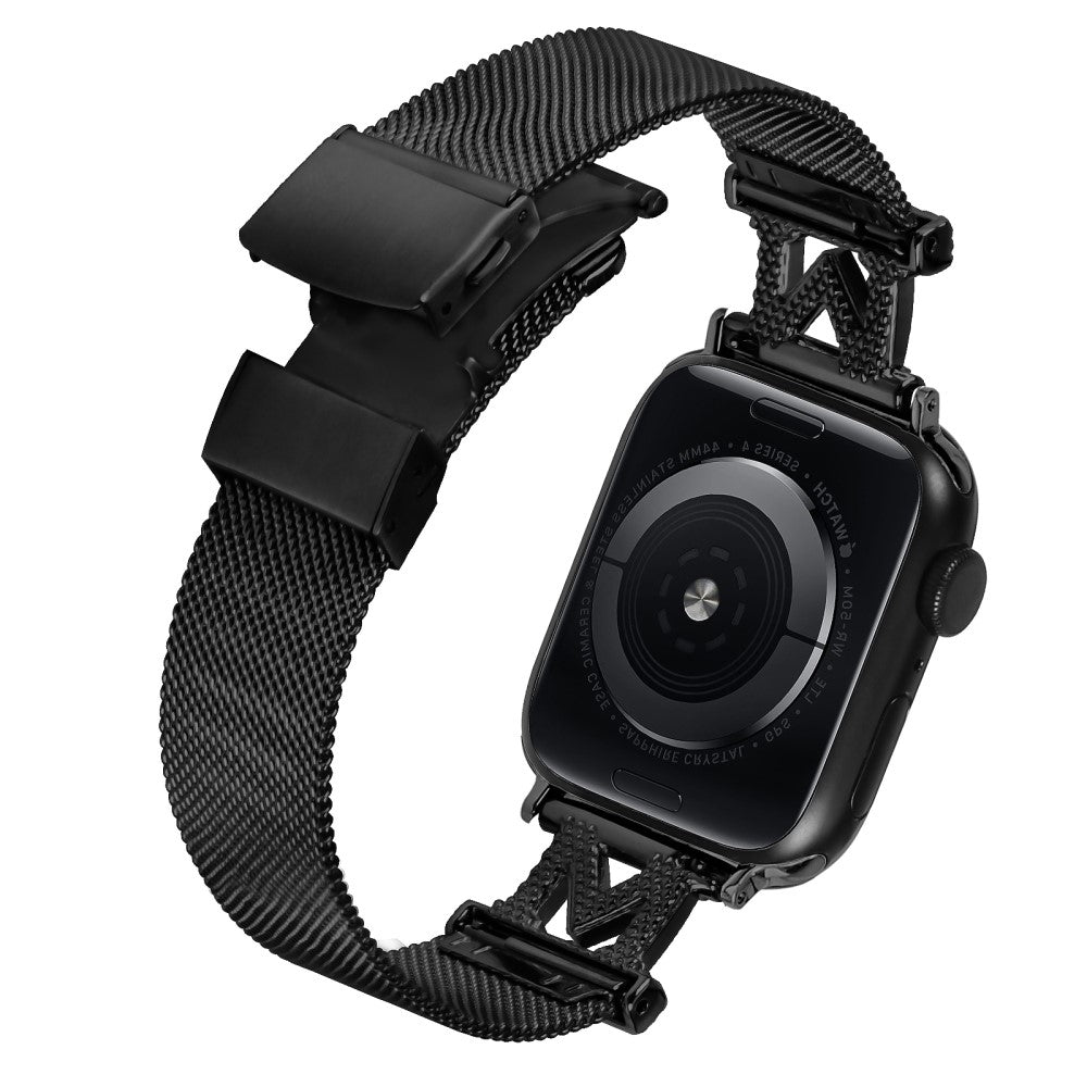 Smuk Metal Og Rhinsten Universal Rem passer til Apple Smartwatch - Sort#serie_026