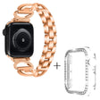 Apple Watch Series 3/2/1 38mm X-Shape rhinestone décor metal strap with clear cover